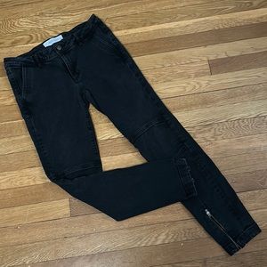 Hidden Jeans Black Zip Ankle Jeans